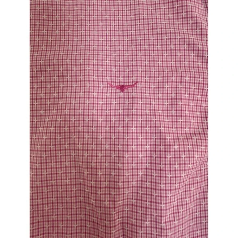R M Williams Men's Pink‎ Gingham Long Sleeve Button Down Shirt Size 14 - Picture 4 of 7